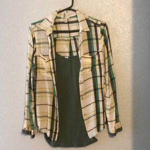 Plaid button down shirt